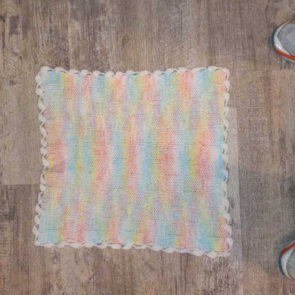 15" square crocheted doll blanket